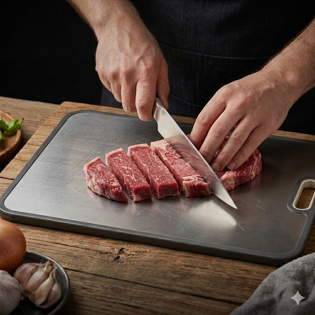 Dual-Sided Titanium & Wheat Straw Chopping Board