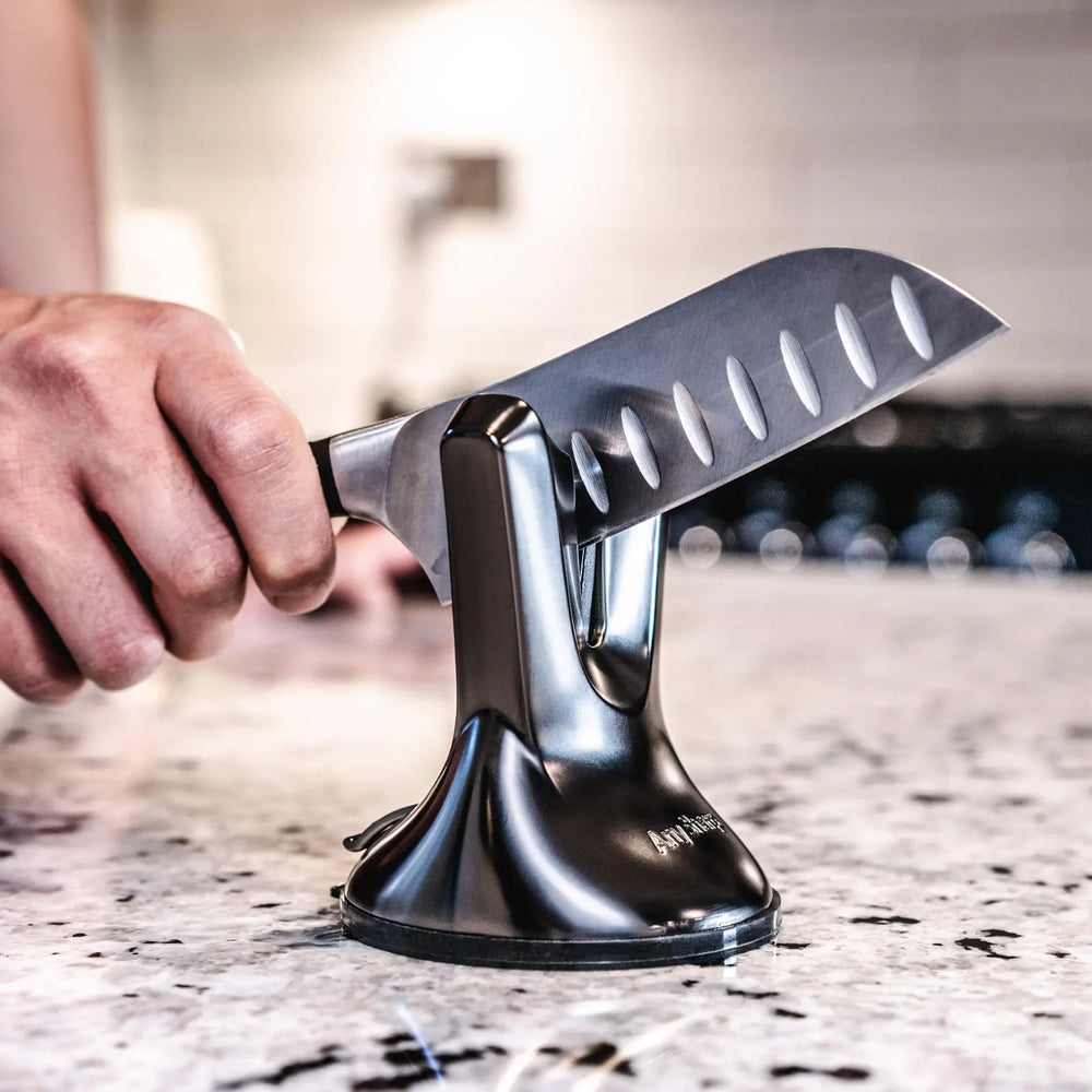 AnySharp Pro Safer Hands-Free Knife Sharpener, Gun Metal