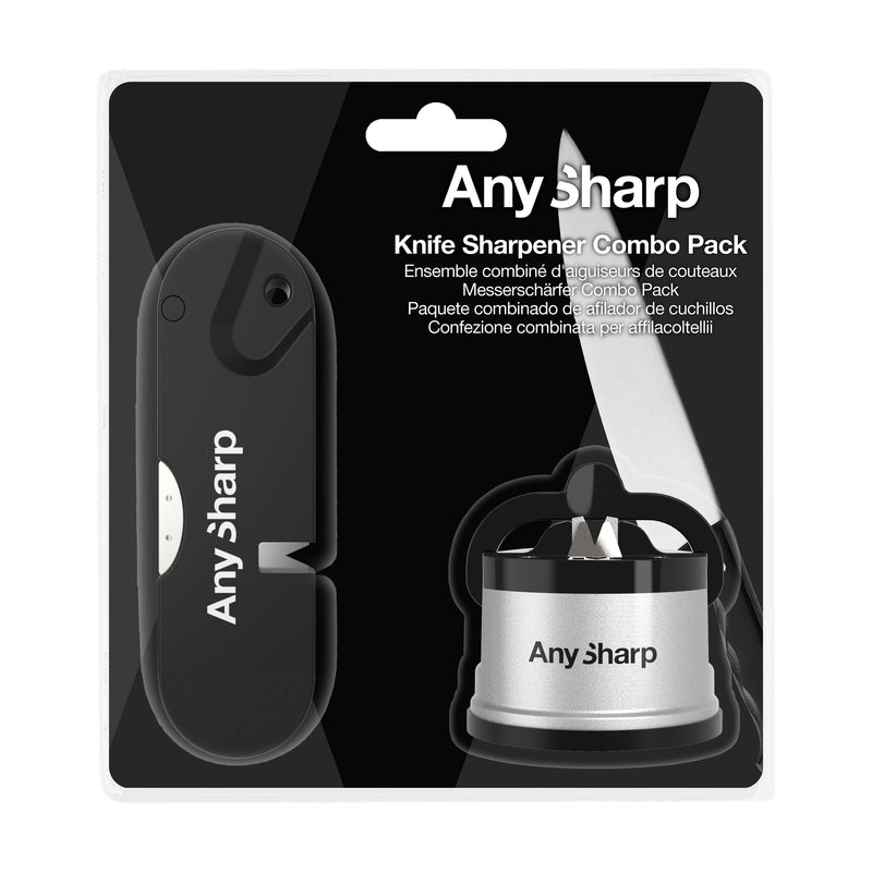 AnySharp Tactical / Kitchen Knife Sharpener Bundle, Elite, Black