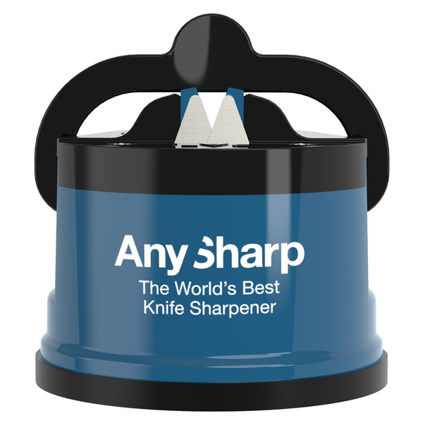AnySharp Safer Hands-Free Knife Sharpener, Elite, Blue
