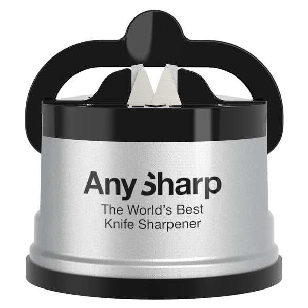 AnySharp Safer Hands-Free Knife Sharpener, Elite, Silver