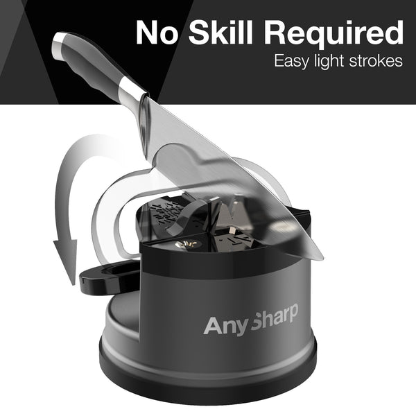 AnySharp Pro Safer Hands-Free Knife Sharpener, Gun Metal