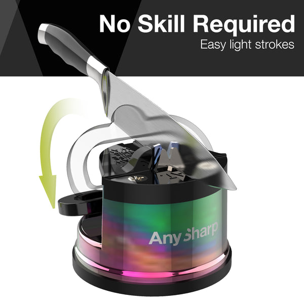 AnySharp Pro Safer Hands-Free Knife Sharpener, Excel, Oil Slick