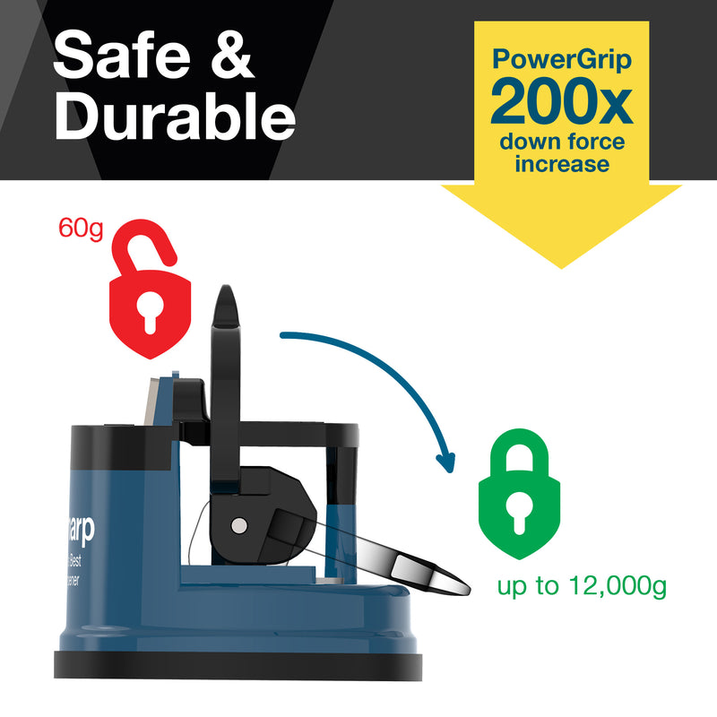AnySharp Safer Hands-Free Knife Sharpener, Elite, Blue