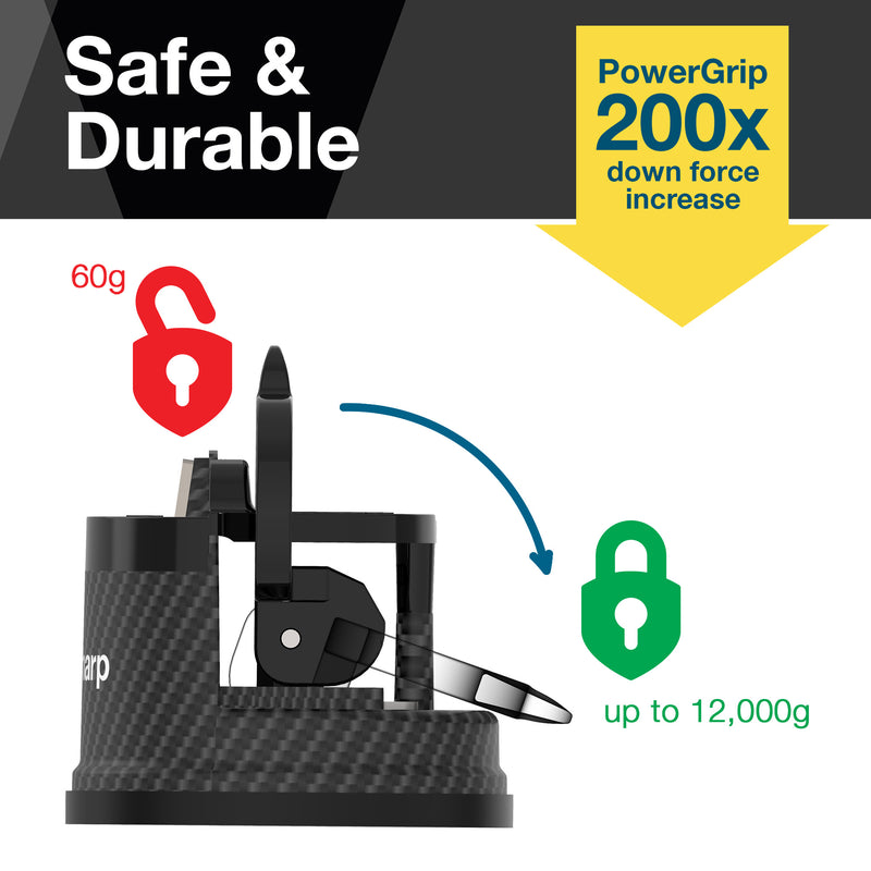 AnySharp Safer Hands-Free Knife Sharpener, Elite, Carbon Fibre