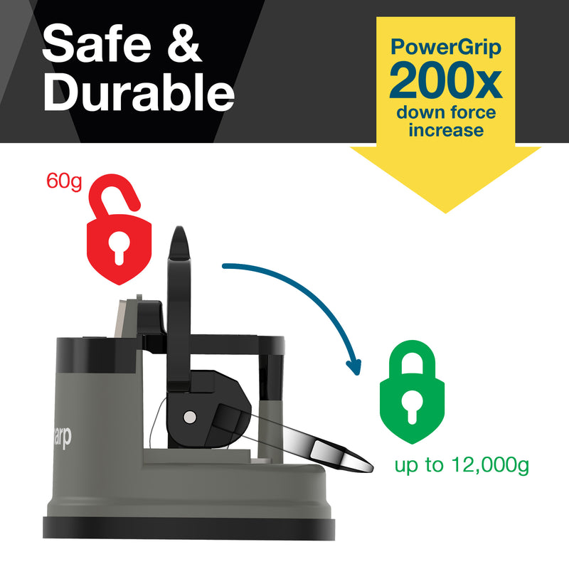 AnySharp Safer Hands-Free Knife Sharpener, Elite, Grey