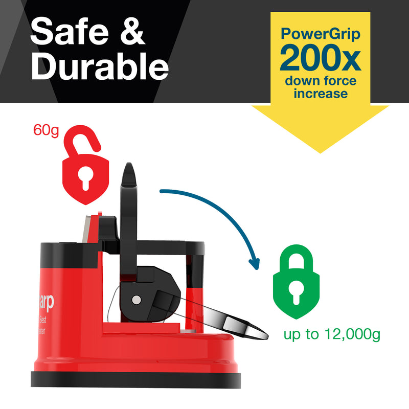 AnySharp Safer Hands-Free Knife Sharpener, Elite, Red