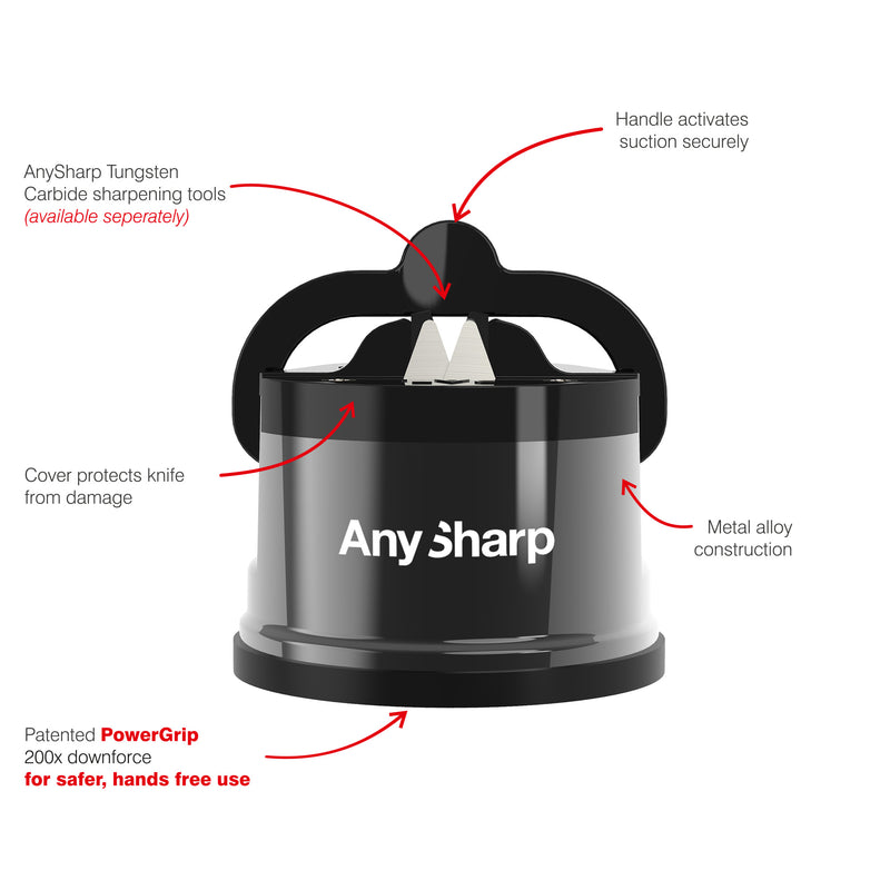 AnySharp Pro Safer Hands-Free Knife Sharpener, Excel, Wolfram