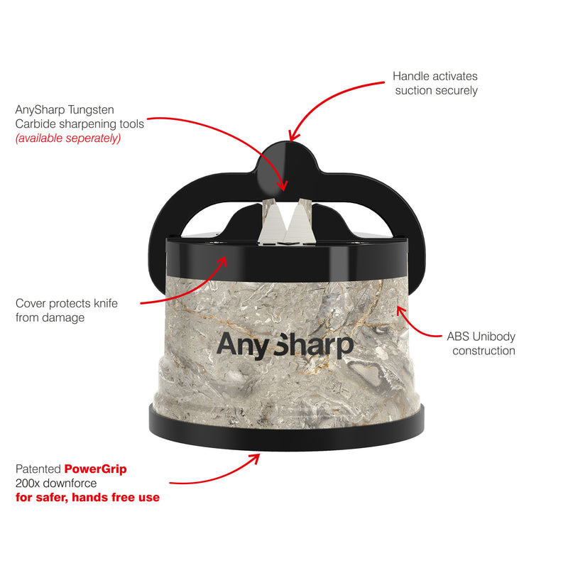 AnySharp Safer Hands-Free Knife Sharpener, Elite, Stone