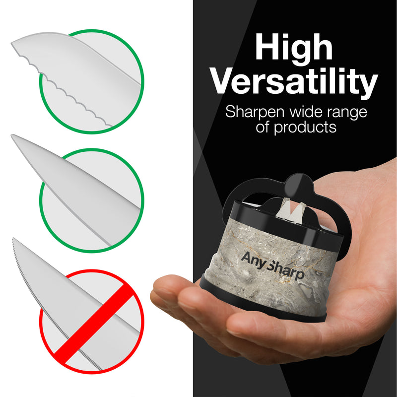 AnySharp Safer Hands-Free Knife Sharpener, Elite, Stone