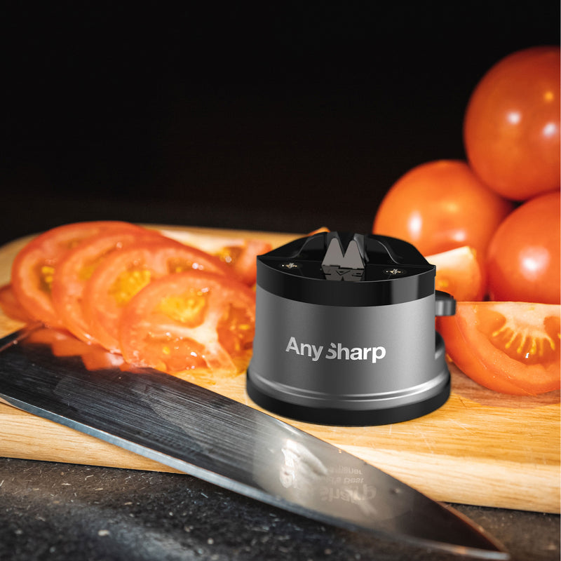 AnySharp Pro Safer Hands-Free Knife Sharpener, Gun Metal