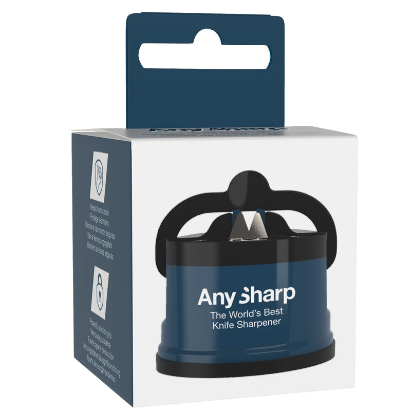 AnySharp Safer Hands-Free Knife Sharpener, Elite, Blue