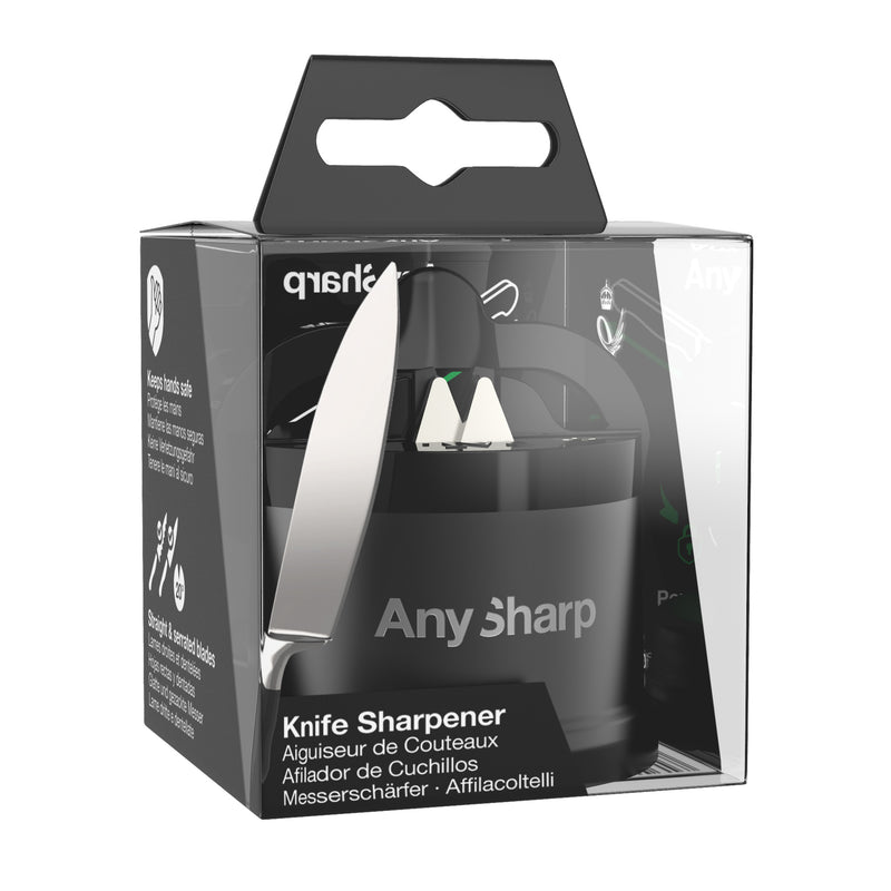 AnySharp Pro Safer Hands-Free Knife Sharpener, Gun Metal