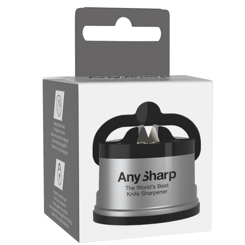 AnySharp Safer Hands-Free Knife Sharpener, Elite, Silver