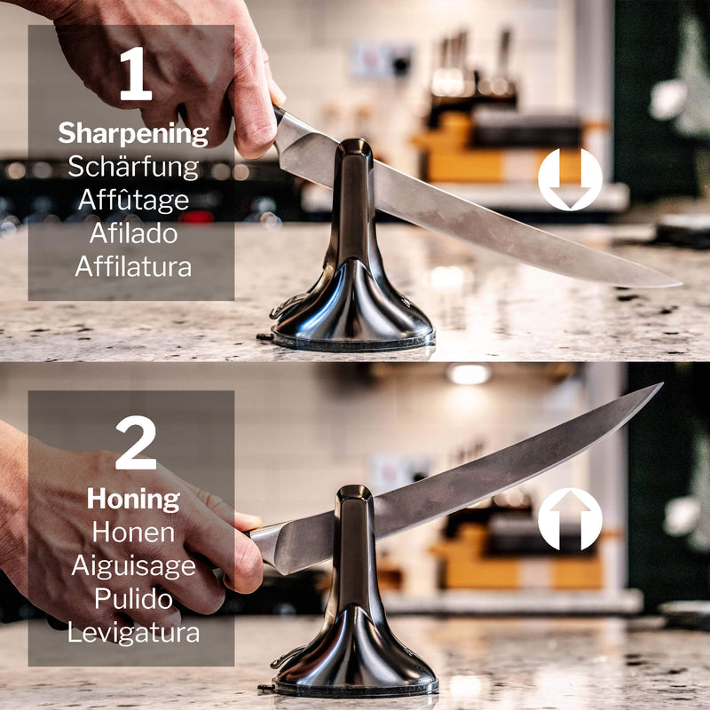 AnySharp X-Blade Safer Multi Angle Knife Sharpener, Gift Box, Satin Silver